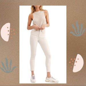 Free People Frayed Hem Skinny Jeans